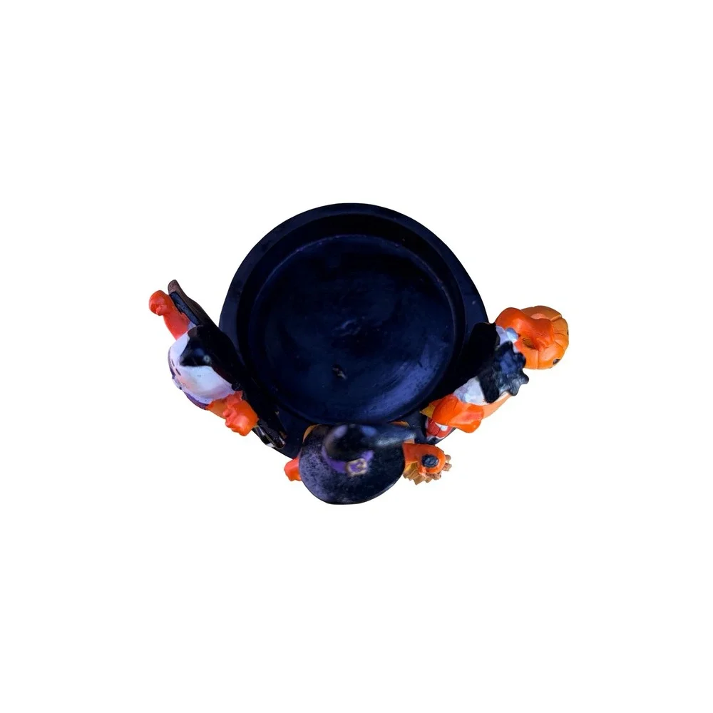VTG Halloween Candy Corn Ghost Witch Frankenstein Candle Ring Base DME 2010